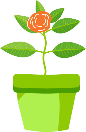 Domains and websites help to let your business grow with plant and flower showing