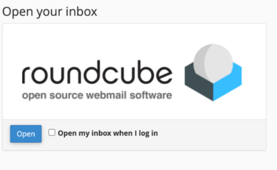 roundcube is an open source webmail software cPanel hosts use for email services screenshot